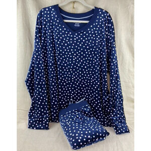 Nautica Women's Polka Dot 2 Piece Fleece Pajama PJ Sleepwear Set Size 2XL